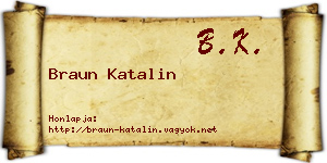 Braun Katalin névjegykártya
